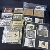 15 vintage photos & 2 war ration books