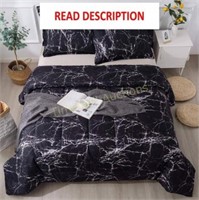 Black Marble Comforter Full(79X90Inch)  3 Pcs