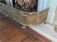 19th C. Brass Claw Footed  Fireplace Fender