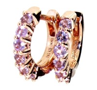 Natural Kunzite 1/2 ct  Huggie Hoop Earrings