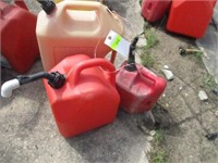 1 6-gal, 1 5-gal, 1 2-gal gas cans