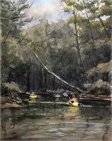 John Kelty 16x20 WC Kayaking, Pigeon River