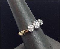 14KT GOLD & DIAMONDS RING, .4cts, 3.6g, SIZE 7 1/2