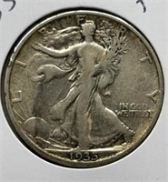 Of) 1935 walking liberty half dollar condition F