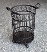 F11)  Ornamental metal tall basket