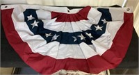 G) beautiful American bunting flag measures