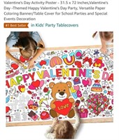 MSRP $8 Valentines Coloring Tablecloth