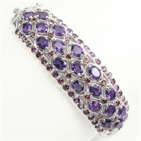 Natural  Intense Purple Amethyst Garnet Bangle