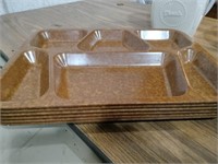 6 Melamine cafeteria trays dated 1945