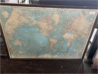 36"X48" FRAMED WORLD MAP