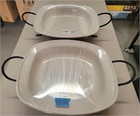 (2) New "Scan Iron" Casserole Dishes