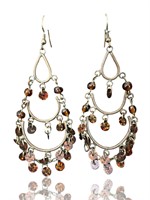 14k Chandelier Drop Carnelian DIsc Drop Earrings