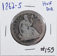 1862-S  Seated Liberty Half Dollar   G