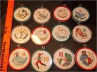 12 Days of Christmas Cross Stitch Ornaments