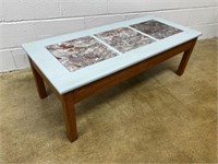 Oak Coffee Table w/ Painted & Tile Top