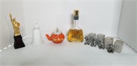 Lot of 3 Avon Cologne Decanters, A Bell