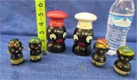 old black americana wooden shakers & other figs