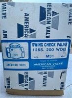 NIB American Valve Swing Check Valve 125s. M31