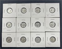 (D) Mercury Dime Collection Ranging From 1942 To