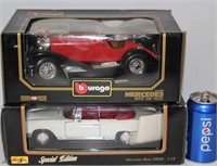 2 Diecast Mercedes in Boxes 1928 SSK & 280SE