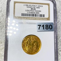 1789-97 Italian Gold 1 Zecchino NGC - XF45
