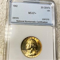 1942 Washington Silver Quarter NNC - MS67+