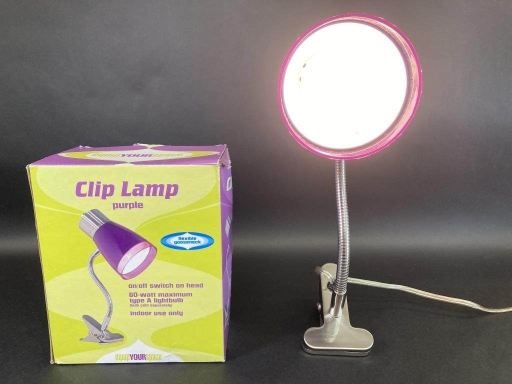 Clip On Purple Desk Lamp