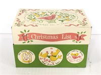 "Christmas List" tin recipe box