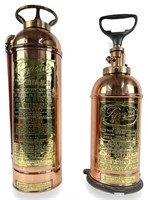 (2) Vintage Copper Pyrene Fire Extinguishers