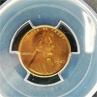 1947 D PENNY 1C MS65RD PCGS