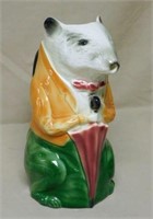 Poet Laval French Majolica Rat Pitcher.