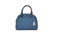 Blue Top Handle Dome Satchel Bag