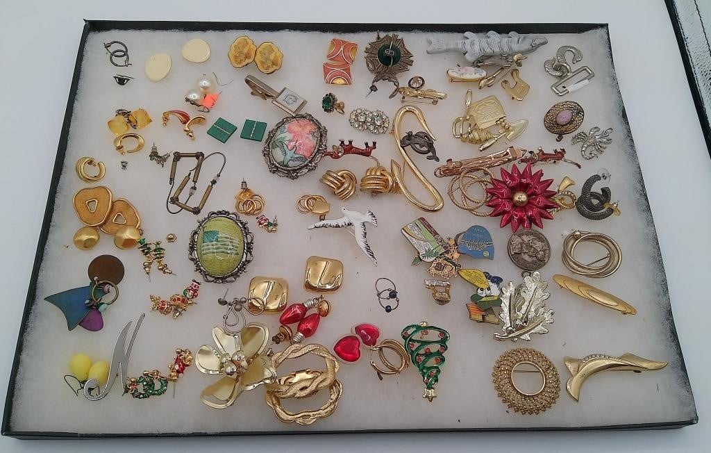 Vintage Brooches, Pins, Earrings, etc.