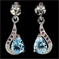 Heated Pear Sky Blue Topaz 9x7mm Gemstone 925 Ster