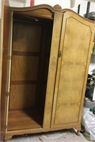 Handcrafted Light Brown Wooden Armoire