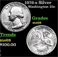 1976-s Silver Washington Quarter 25c Grades GEM+++