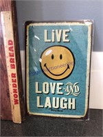 LIVE LOVE LAUGH TIN SIGN-APPROX 12"TX8"W