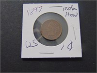 1897 USA Indian Head 1 cent Coin