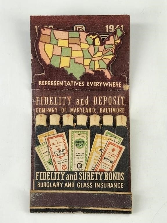 FIDELITY & DEPOSIT ADVERTISING FEATURE MATCHBOOK