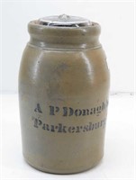 "A P Donaghho" Salt Glaze Pottery Crock