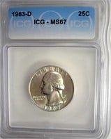 1963-D Quarter ICG MS67 LISTS $1000