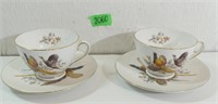 Vintage Royal Tuscan China - 2 Tea Cups & Saucers