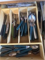 3 Drawers of Flatware, Kitchen Towels