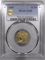 1908-P $2.50 Indian Quarter Eagle PCGS AU55 Gold