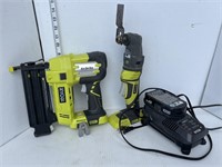 Ryobi Lithium 18V nailer, multi tool, charger