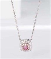 Natural Pink Diamond 18K Gold Necklace