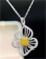 Natural Yellow Diamond Pendant 18Kt Gold