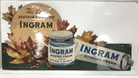 Vintage Ingram shaving cream cardboard ad