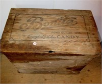 Wood box. Stenciled for Bonita Candy. Measures