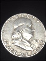 1951 Franklin Half Dollar - 90% Silver